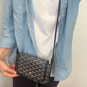 Goyard Black and Brown Crossbody Bag